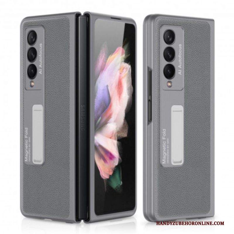 Cover Samsung Galaxy Z Fold 3 5G Supporto Gkk Litchi In Pelle