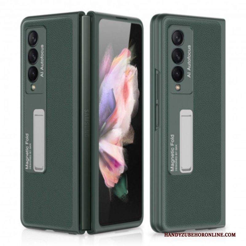 Cover Samsung Galaxy Z Fold 3 5G Supporto Gkk Litchi In Pelle