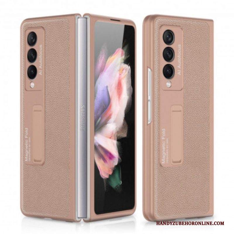 Cover Samsung Galaxy Z Fold 3 5G Supporto Gkk Litchi In Pelle