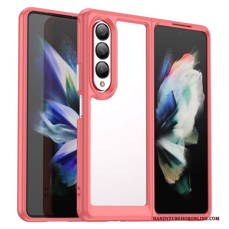 Cover Samsung Galaxy Z Fold 4 Bordi Colorati Trasparenti