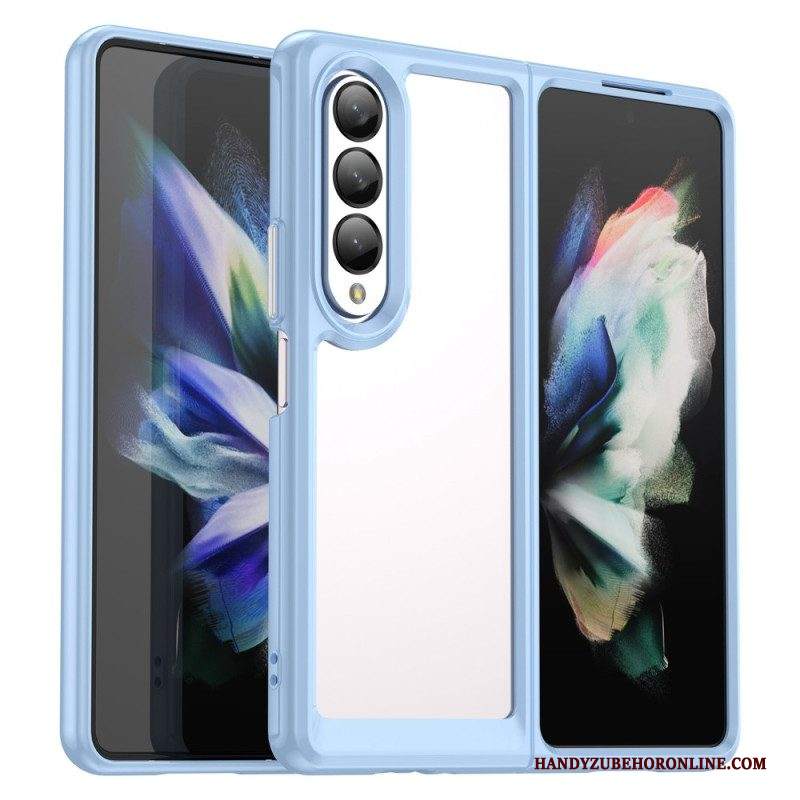 Cover Samsung Galaxy Z Fold 4 Bordi Colorati Trasparenti