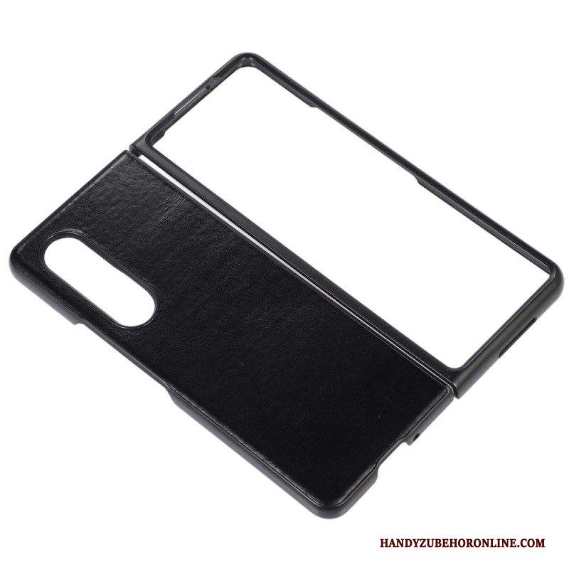 Cover Samsung Galaxy Z Fold 4 Classica Vera Pelle Di Mucca