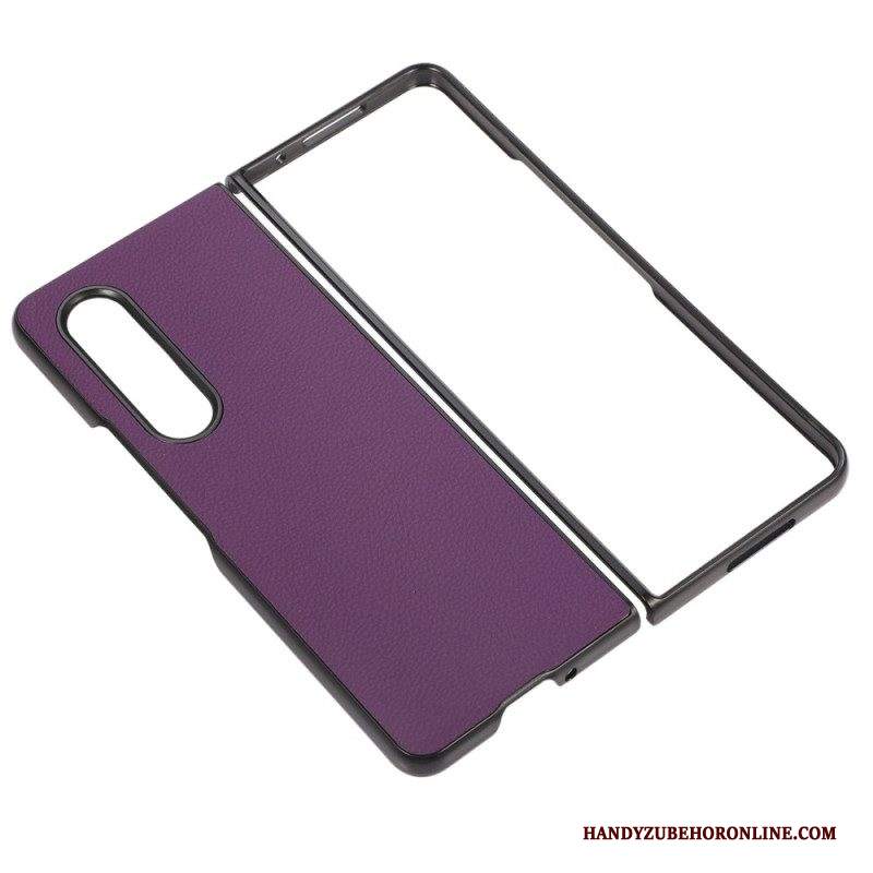 Cover Samsung Galaxy Z Fold 4 Ecopelle Litchi Effetto Retrò