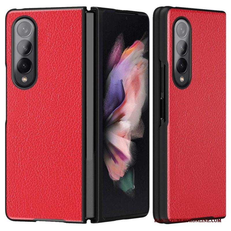 Cover Samsung Galaxy Z Fold 4 Ecopelle Rivestita Di Litchi