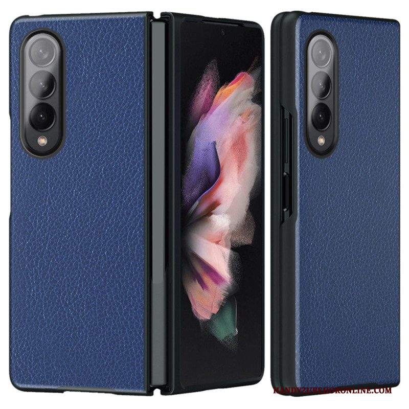 Cover Samsung Galaxy Z Fold 4 Ecopelle Rivestita Di Litchi