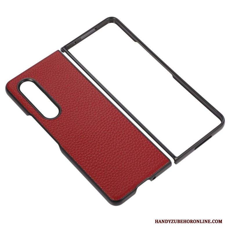 Cover Samsung Galaxy Z Fold 4 Litchi Ecopelle Effetto Vintage