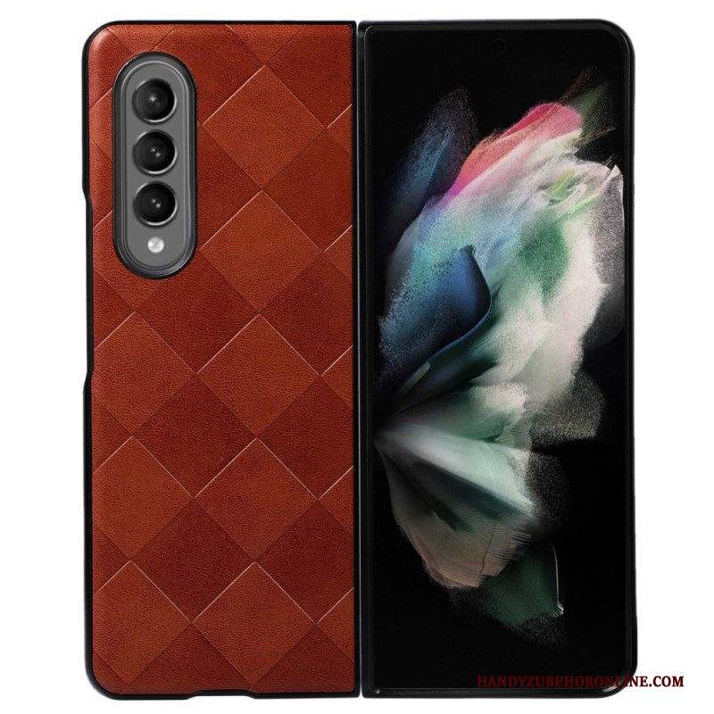 Cover Samsung Galaxy Z Fold 4 Motivo A Quadri In Similpelle