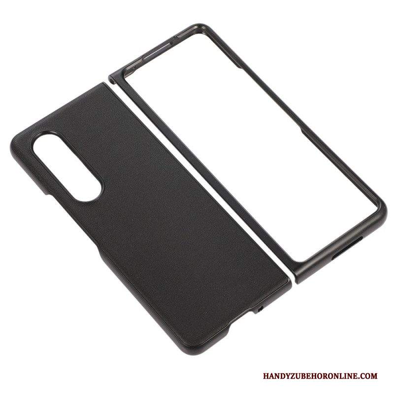 Cover Samsung Galaxy Z Fold 4 Rivestito In Vera Pelle Classica