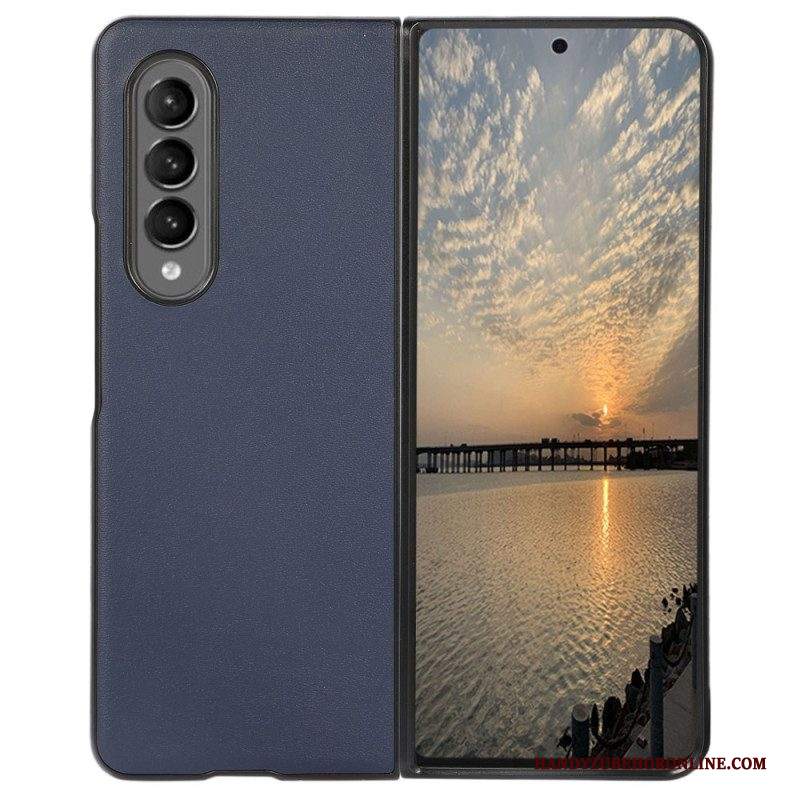 Cover Samsung Galaxy Z Fold 4 Rivestito In Vera Pelle Classica