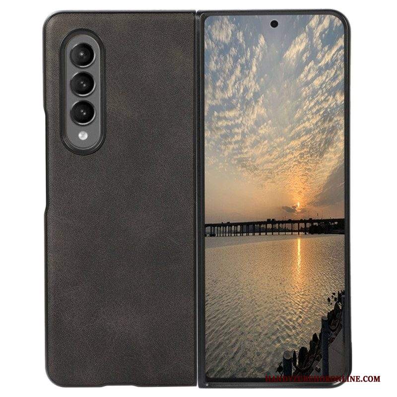 Cover Samsung Galaxy Z Fold 4 Struttura In Pelle Rivestita