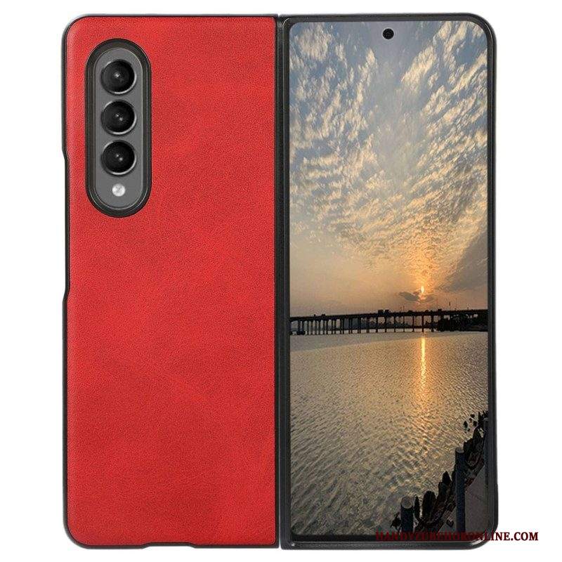 Cover Samsung Galaxy Z Fold 4 Struttura In Pelle Rivestita