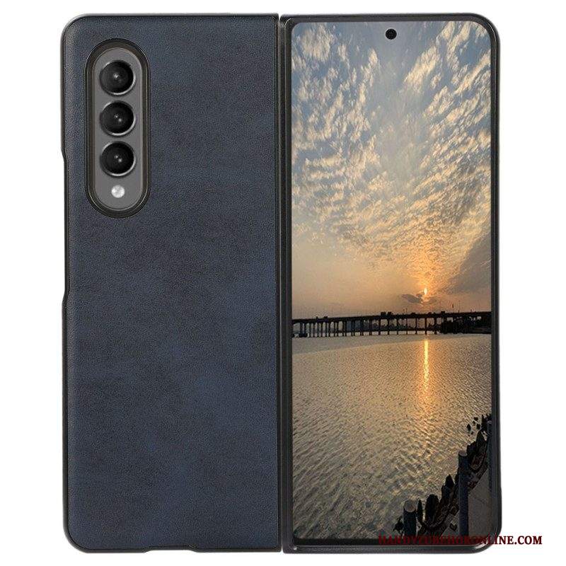 Cover Samsung Galaxy Z Fold 4 Struttura In Pelle Rivestita