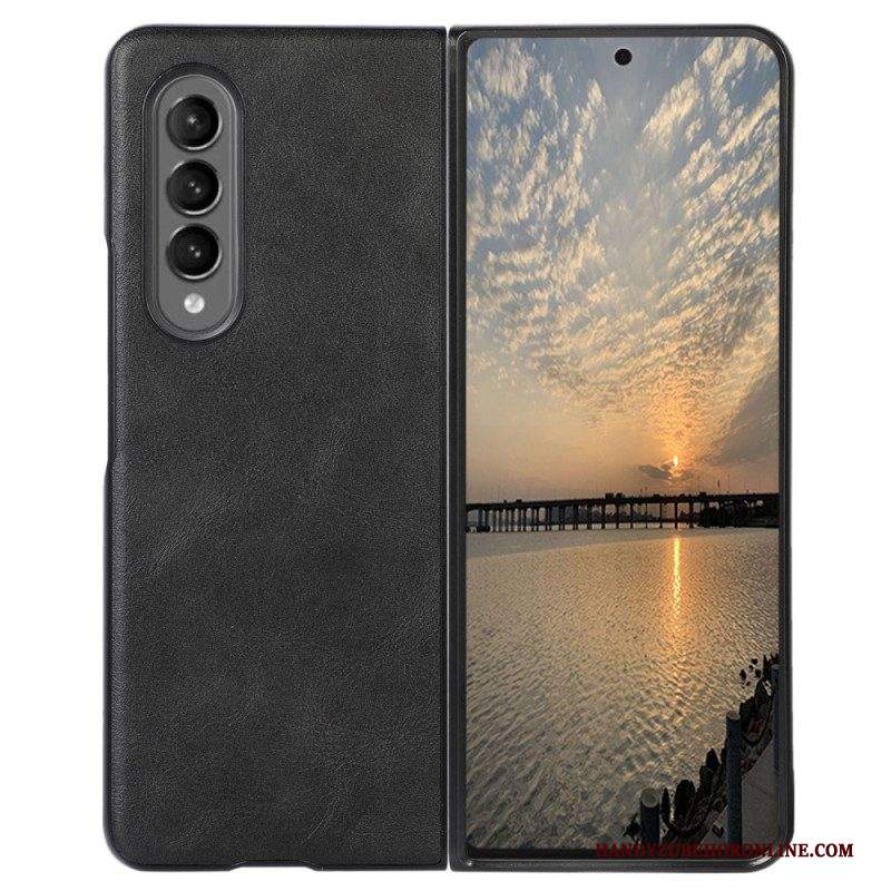 Cover Samsung Galaxy Z Fold 4 Texture Classica In Ecopelle