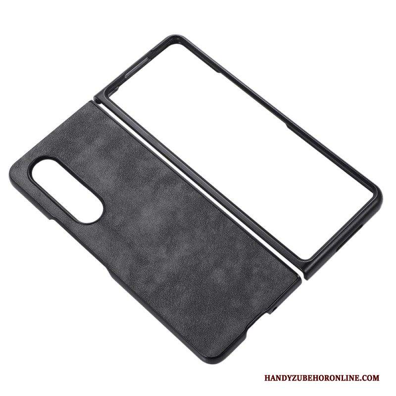 Cover Samsung Galaxy Z Fold 4 Trama Della Pelle In Finta Pelle