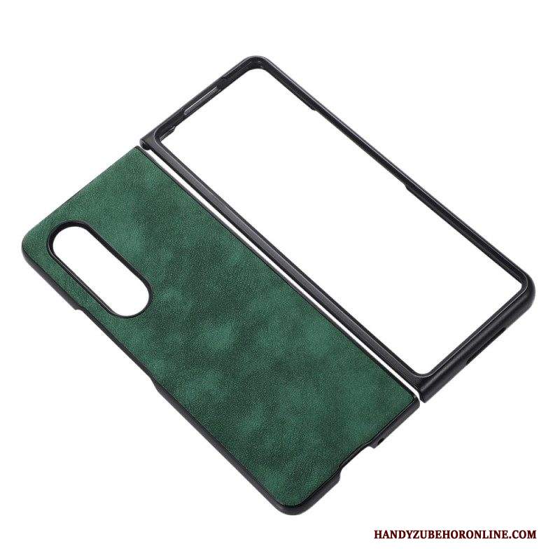 Cover Samsung Galaxy Z Fold 4 Trama Della Pelle In Finta Pelle