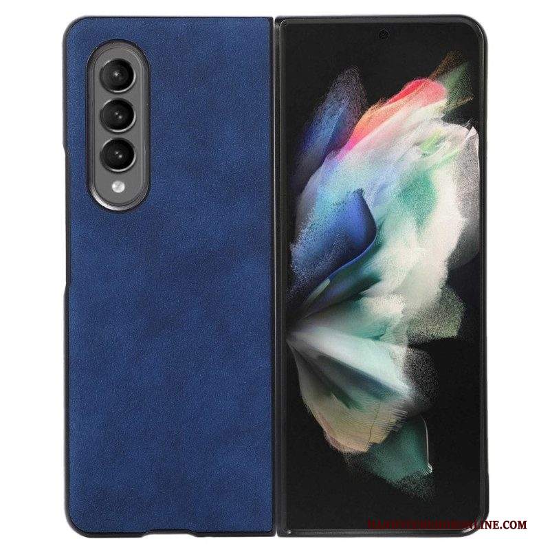 Cover Samsung Galaxy Z Fold 4 Trama Della Pelle In Finta Pelle