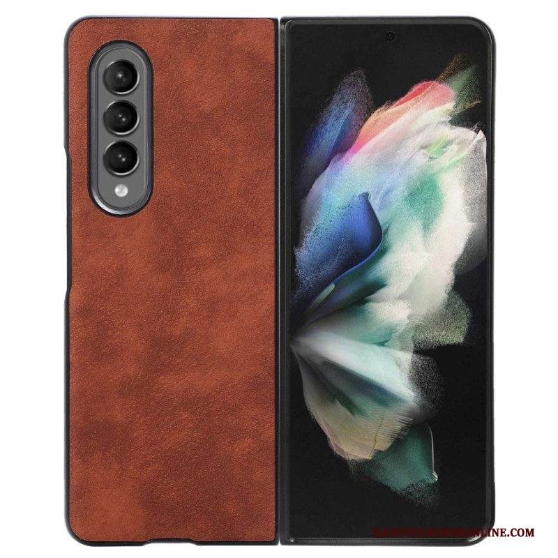 Cover Samsung Galaxy Z Fold 4 Trama Della Pelle In Finta Pelle