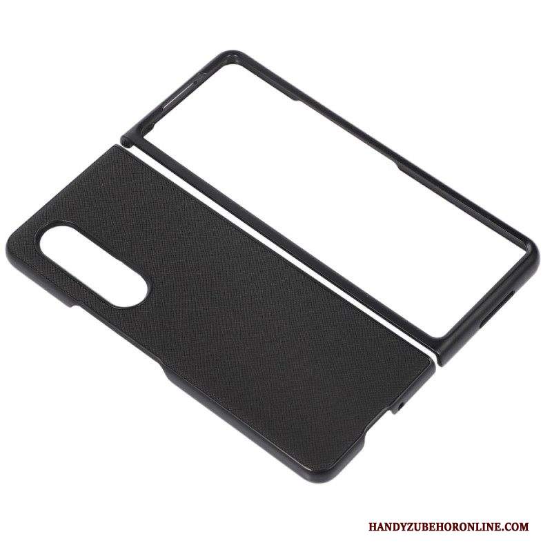 Cover Samsung Galaxy Z Fold 4 Trama Incrociata In Ecopelle