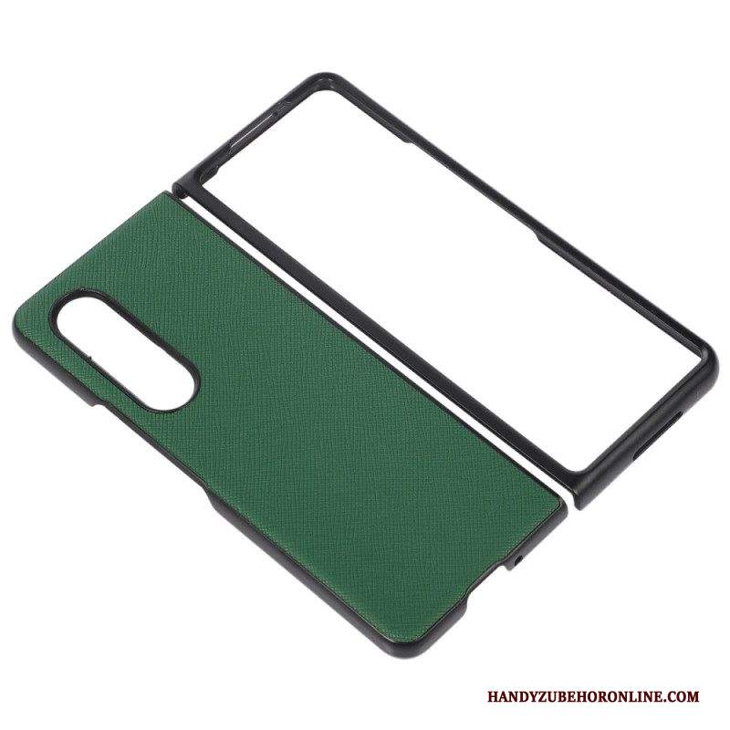 Cover Samsung Galaxy Z Fold 4 Trama Incrociata In Ecopelle