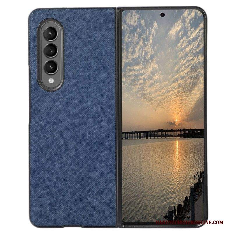 Cover Samsung Galaxy Z Fold 4 Trama Incrociata In Ecopelle