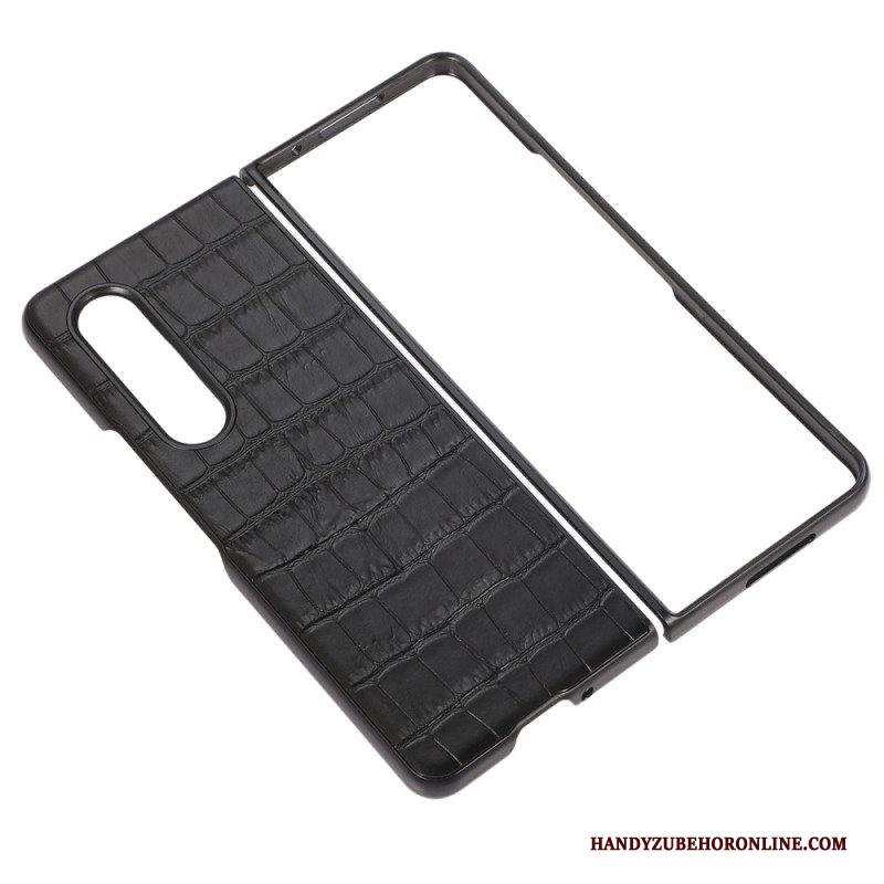 Cover Samsung Galaxy Z Fold 4 Vera Pelle Di Coccodrillo