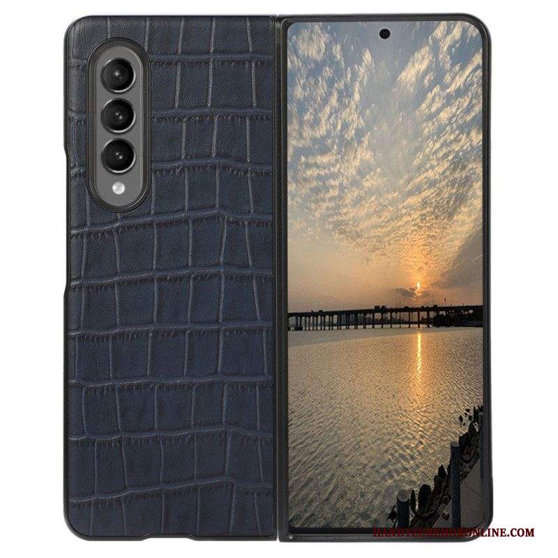 Cover Samsung Galaxy Z Fold 4 Vera Pelle Di Coccodrillo