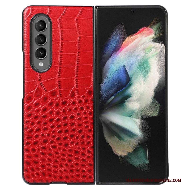 Cover Samsung Galaxy Z Fold 4 Vera Pelle Trendy Effetto Coccodrillo