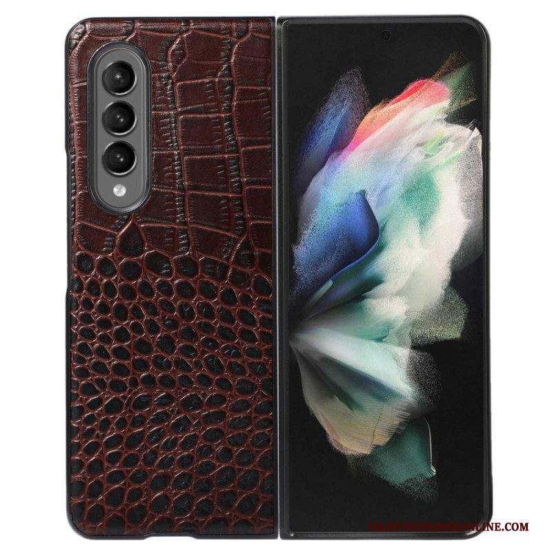 Cover Samsung Galaxy Z Fold 4 Vera Pelle Trendy Effetto Coccodrillo