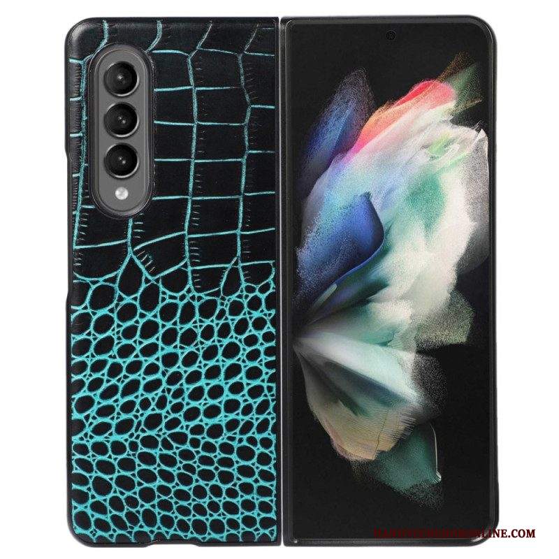 Cover Samsung Galaxy Z Fold 4 Vera Pelle Trendy Effetto Coccodrillo