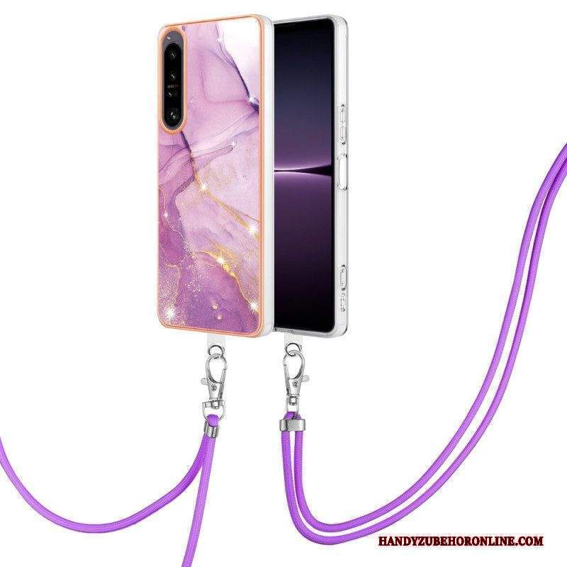 Cover Sony Xperia 1 IV Con Cordone Di Marmo