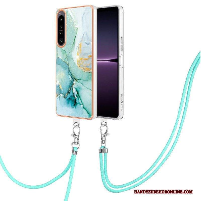 Cover Sony Xperia 1 IV Con Cordone Di Marmo