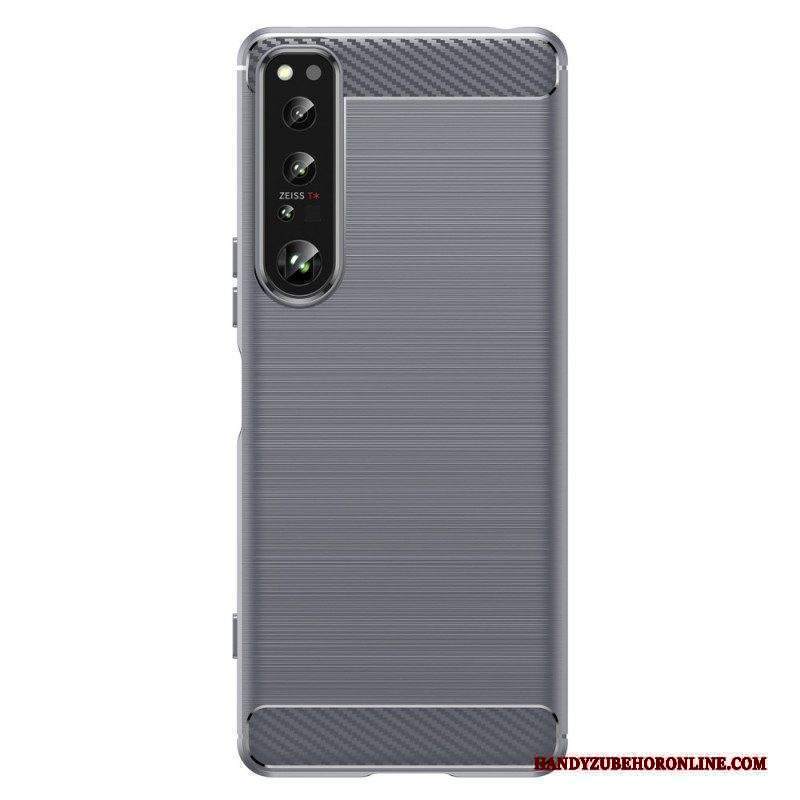 Cover Sony Xperia 1 IV Fibra Di Carbonio Spazzolata