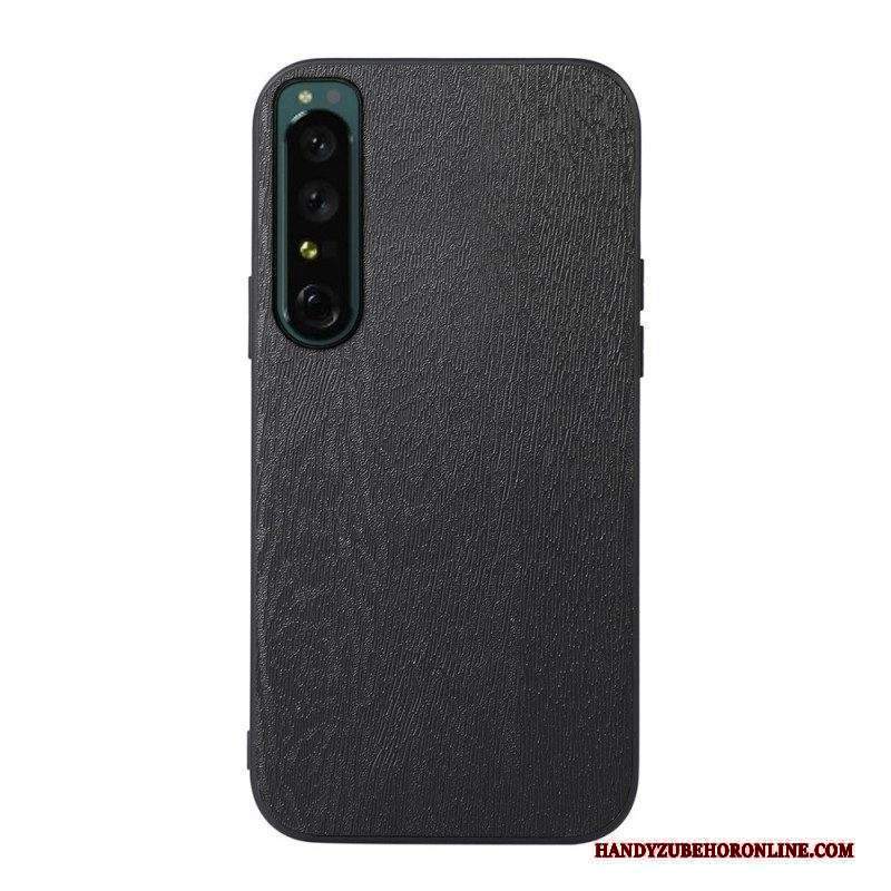 Cover Sony Xperia 1 IV Trama Di Legno In Ecopelle