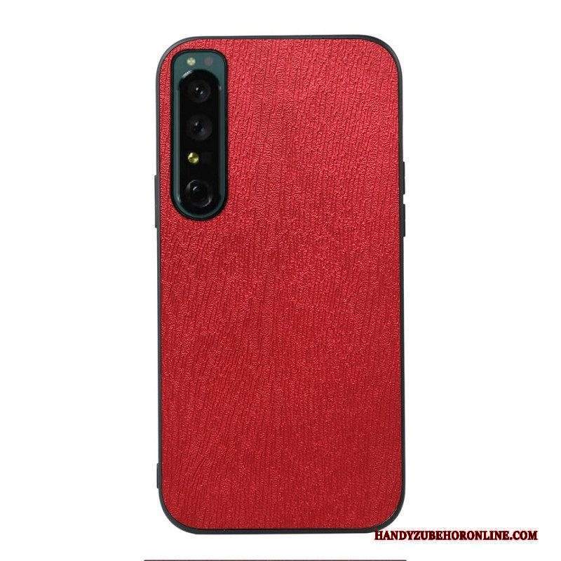 Cover Sony Xperia 1 IV Trama Di Legno In Ecopelle