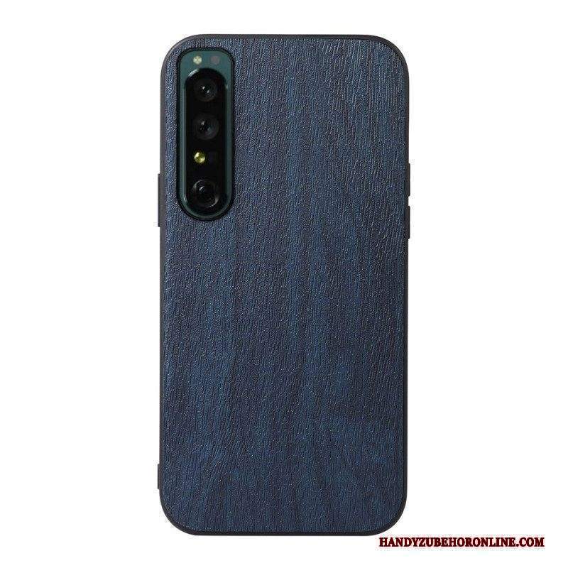 Cover Sony Xperia 1 IV Trama Di Legno In Ecopelle