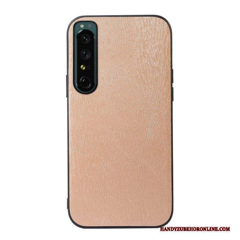 Cover Sony Xperia 1 IV Trama Di Legno In Ecopelle