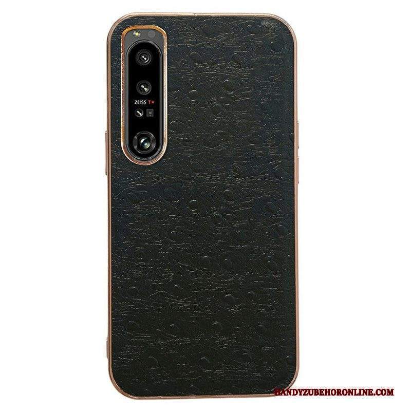 Cover Sony Xperia 1 IV Vera Pelle Stile Struzzo