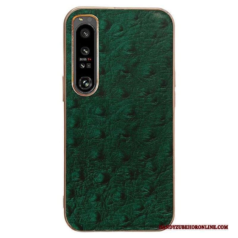 Cover Sony Xperia 1 IV Vera Pelle Stile Struzzo