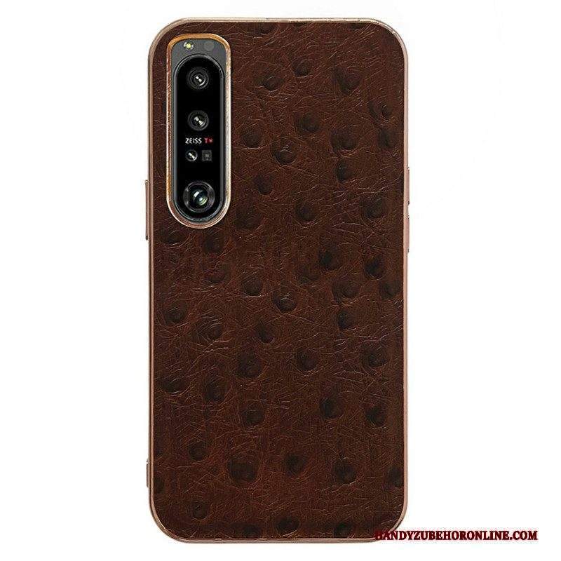 Cover Sony Xperia 1 IV Vera Pelle Stile Struzzo