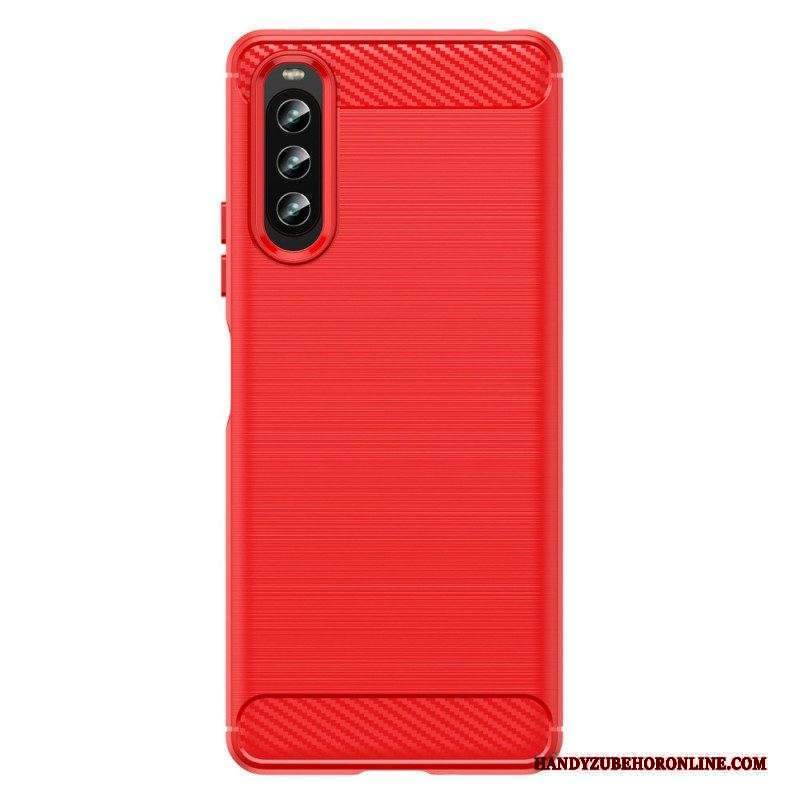 Cover Sony Xperia 10 IV Fibra Di Carbonio Spazzolata