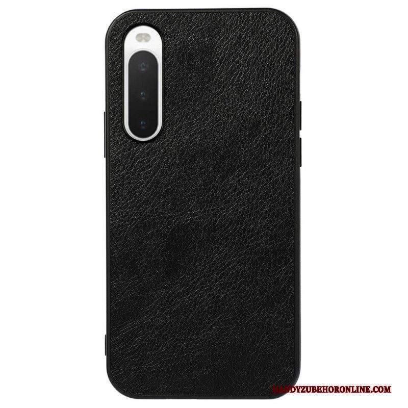 Cover Sony Xperia 10 IV Stile In Pelle Litchi