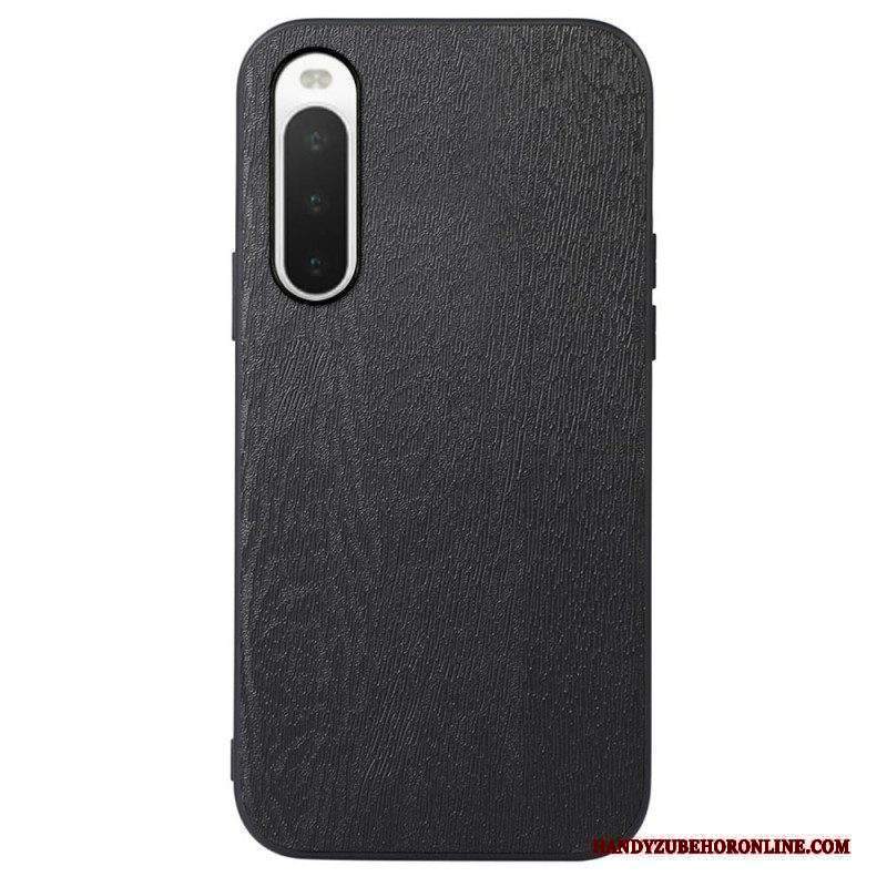 Cover Sony Xperia 10 IV Trama Di Legno In Ecopelle