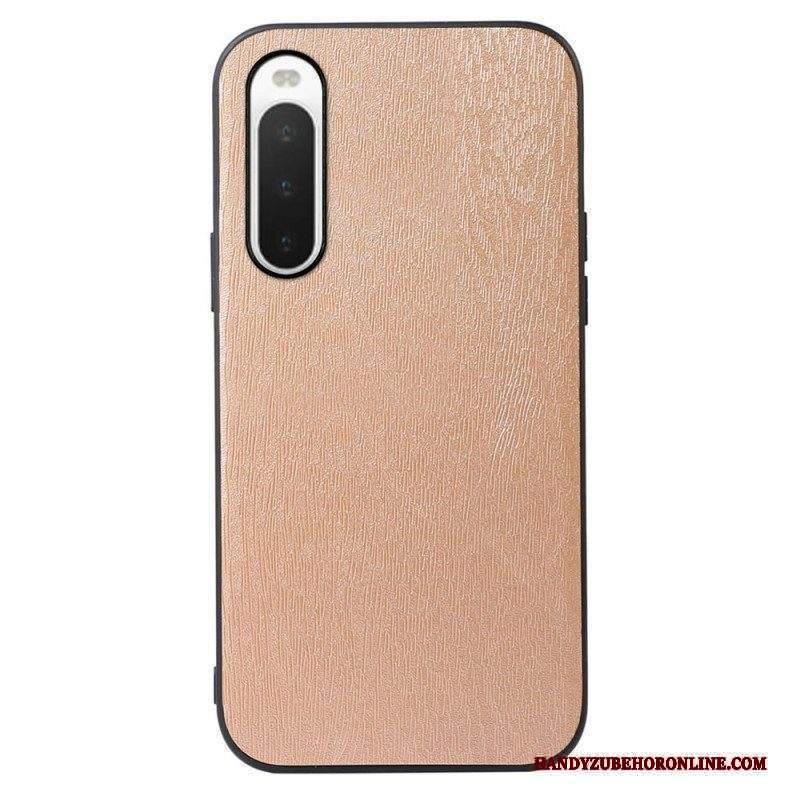 Cover Sony Xperia 10 IV Trama Di Legno In Ecopelle