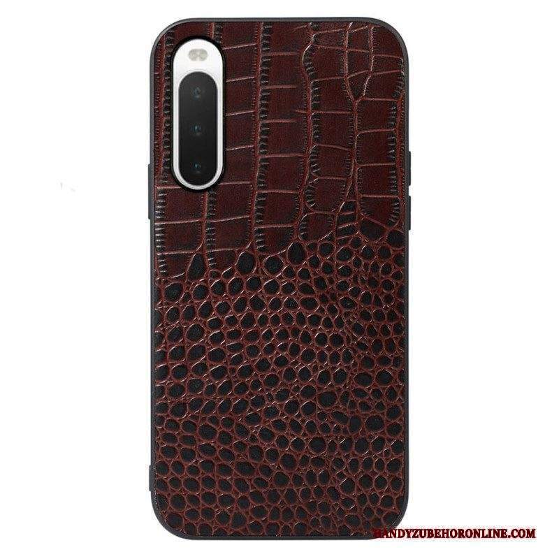 Cover Sony Xperia 10 IV Vera Pelle Di Coccodrillo