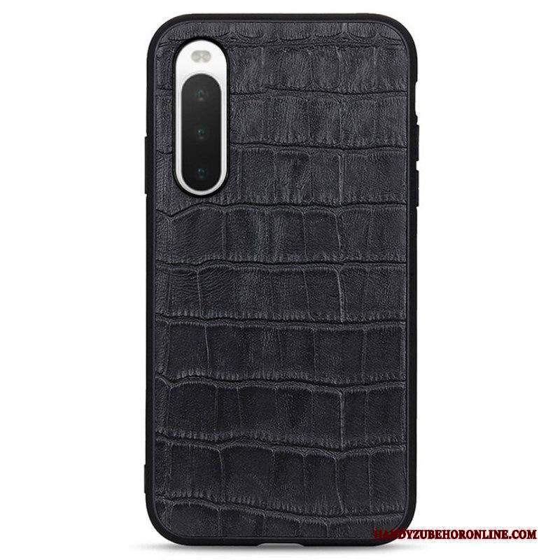 Cover Sony Xperia 10 IV Vera Pelle Di Coccodrillo