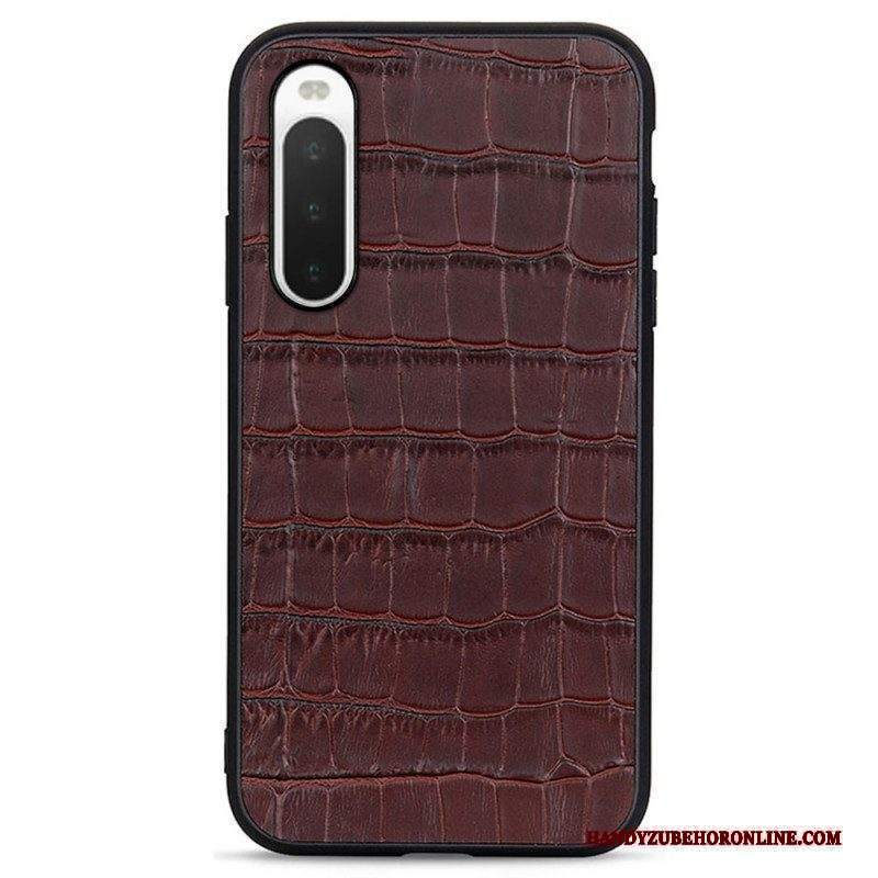 Cover Sony Xperia 10 IV Vera Pelle Di Coccodrillo