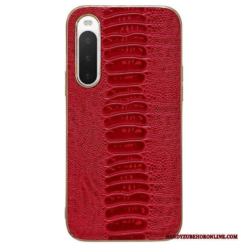 Cover Sony Xperia 10 IV Vera Pelle Stile Coccodrillo