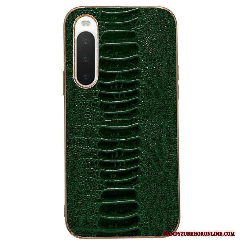 Cover Sony Xperia 10 IV Vera Pelle Stile Coccodrillo