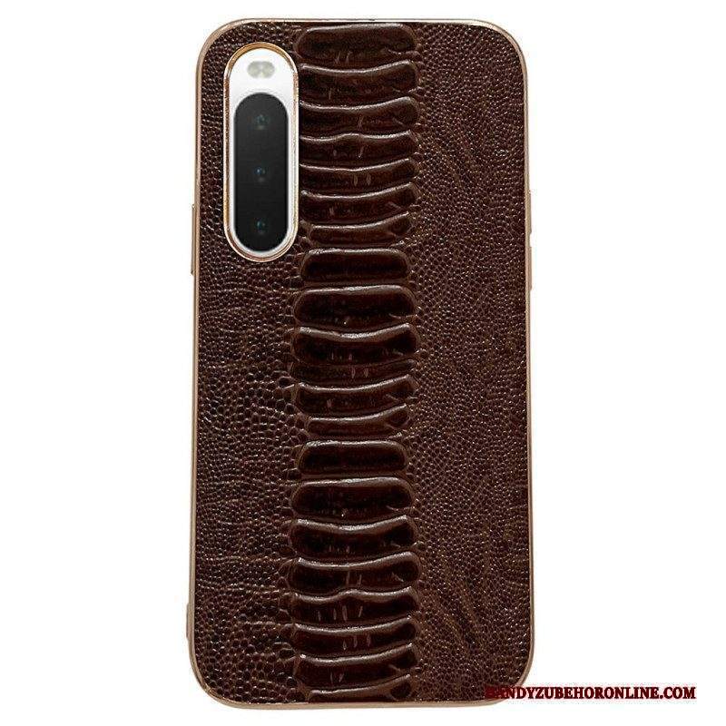 Cover Sony Xperia 10 IV Vera Pelle Stile Coccodrillo