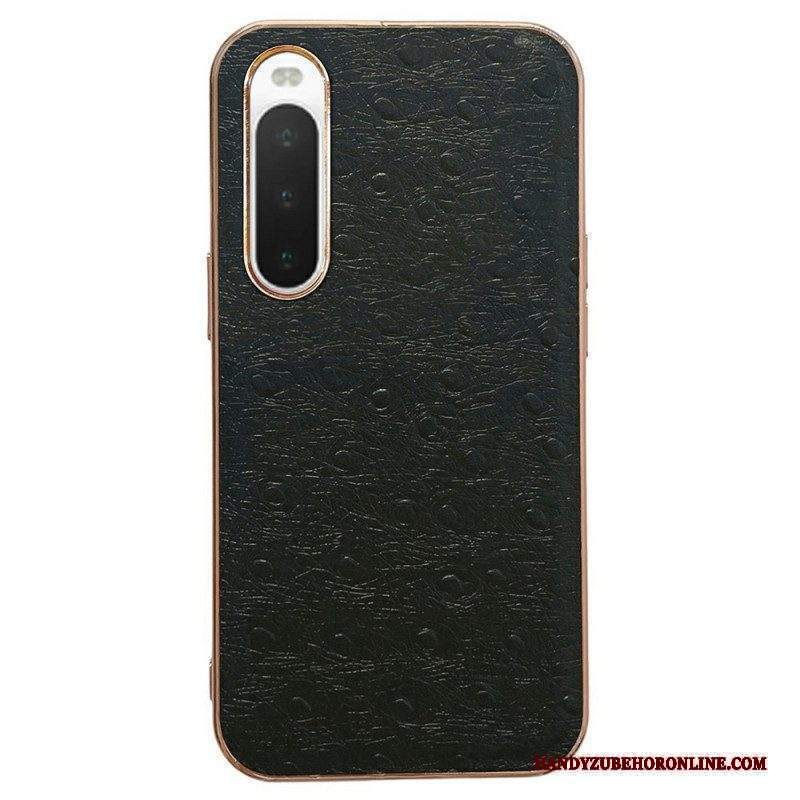 Cover Sony Xperia 10 IV Vera Pelle Stile Struzzo